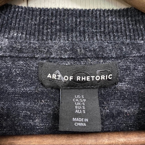 Art of Rhetoric Gray Long Sleeve Raglan Sweatshirt - Picture 2 of 5